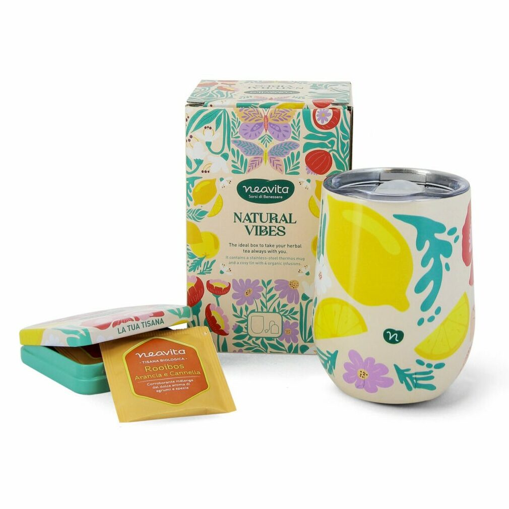COFANETTO NATURAL VIBES 4 FILTRI BIO + TAZZA THERMOS 330 ML - Neavita