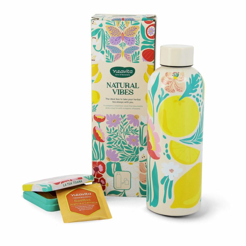 NATURAL VIBES COFANETTO BOTTIGLIA Thermos e SMALL Tin 4 filtri - Neavita