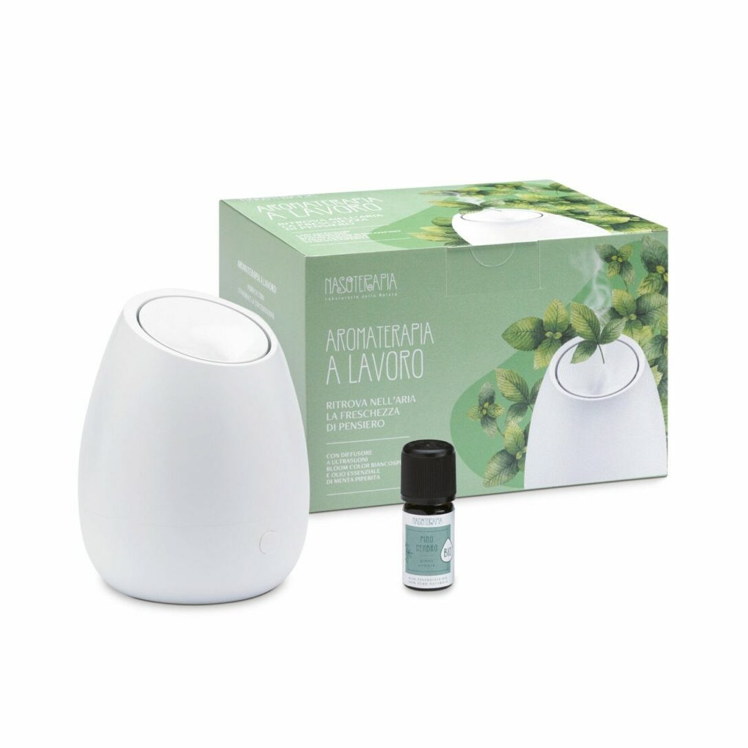 Kit aromaterapia a lavoro BLOOM BIANCOSPINO con O.E. Menta BIO - Nasoterapia
